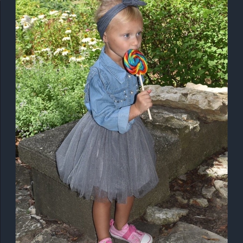 Girls jean tutu dress